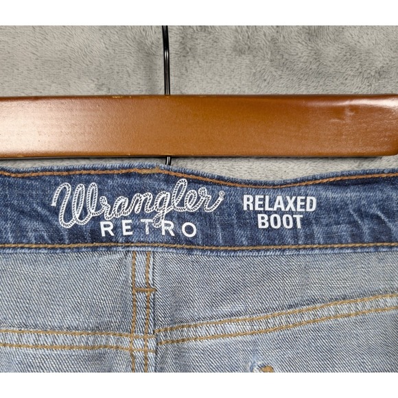 Wrangler Retro Relaxed Boot Jeans Men's 42x33 Blue Denim Western Cowboy Rodeo - Picture 6 of 6